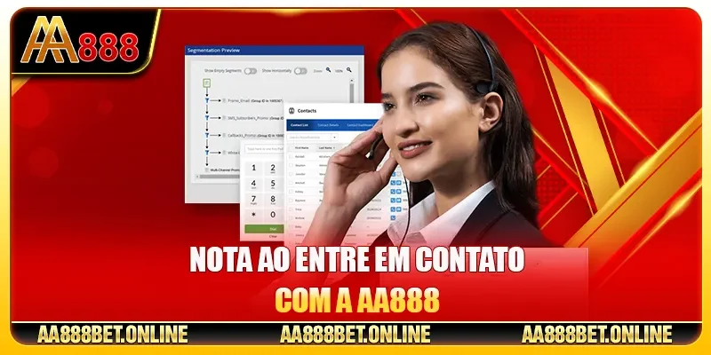 Nota ao entre em contato com a AA888